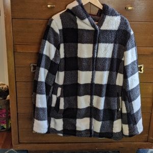 Shyanne fleece jacket large white buffalo plaid